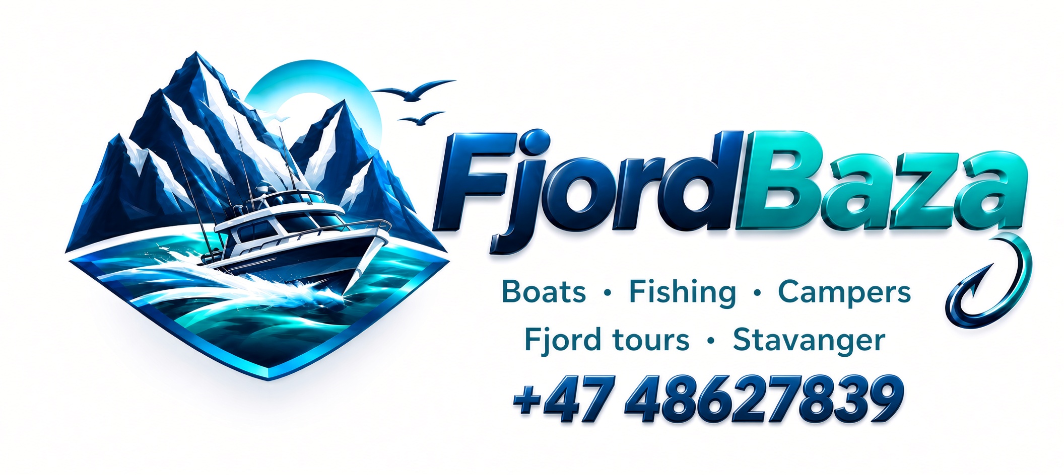 FjordBaza. Boats, Fishing, Campers, Fjord tours, Stavanger. Telefon +47 486 27 839